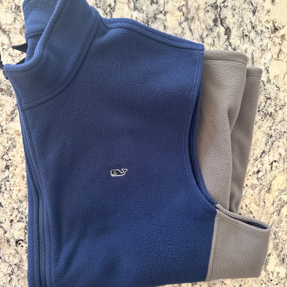 Vineyard Vines Blue/Gray Fleece Vest 2xl XXL